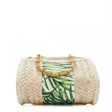 Braided straw handbag