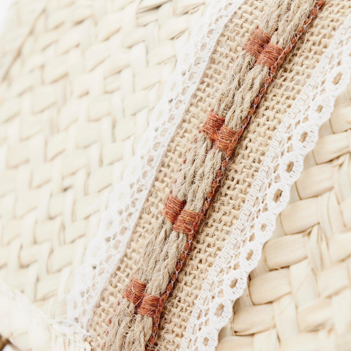 Braided straw handbag
