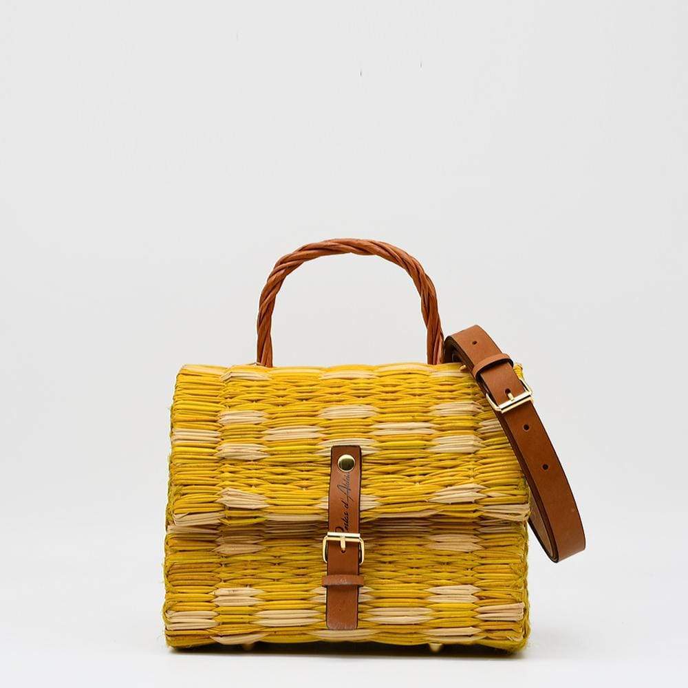 Reed Satchel Bag 8.7'' - Yellow & Natural