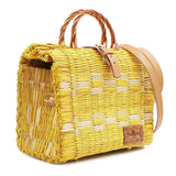 Reed Shopping Bag - 26cm - Yellow & White