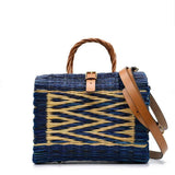 Sac cabas en jonc I Turquoise I Sac artisanal portugais Sac cabas en jonc 26cm - Turquoise