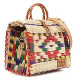 Sac cabas en jonc 26cm - Multicolore