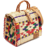 Sac cabas en jonc 26cm - Multicolore