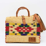 Sac cabas en jonc multicolore I Mode portugaise Sac cabas en jonc 30cm - Multicolore