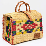 Sac cabas en jonc multicolore I Mode portugaise Sac cabas en jonc 30cm - Multicolore