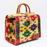 Sac cabas en jonc multicolore I Sac artisanal portugais Sac cabas en jonc 26cm - Multicolore