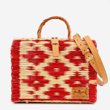 Reed Shopping Bag - 30cm - Red & Natural
