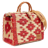 Reed Shopping Bag - 30cm - Red & Natural