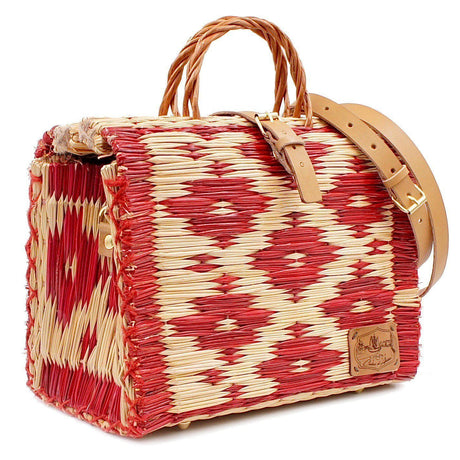 Reed Shopping Bag - 30cm - Red & Natural