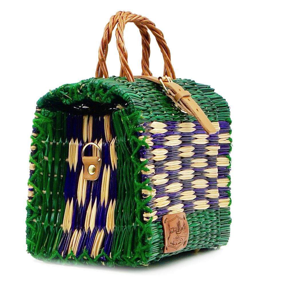 Reed Shopping Bag - 22cm - Green & Purple