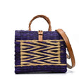 Sac cabas en jonc violet 26cm I Sac tendance portugais Sac cabas en jonc 26cm - Violet & naturel