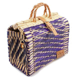 Reed Shopping Bag - 30cm - Purple & Natural