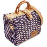 Reed Shopping Bag - 22cm - Purple & Natural