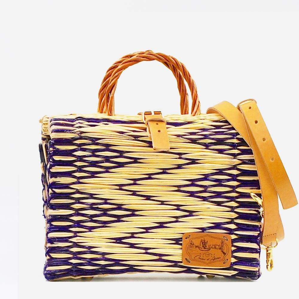 Reed Shopping Bag - 26cm - Purple & Natural