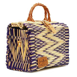 Reed Shopping Bag - 26cm - Purple & Natural