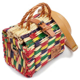 Sac cabas en jonc 18cm - Multicolore