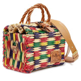 Sac cabas en jonc 18cm - Multicolore