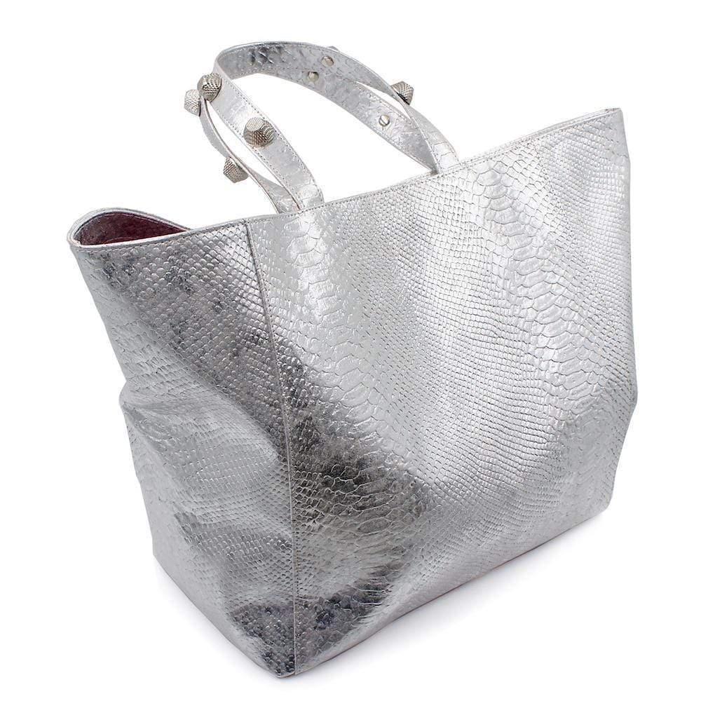 Embossed cork Shopping Bag - Silver