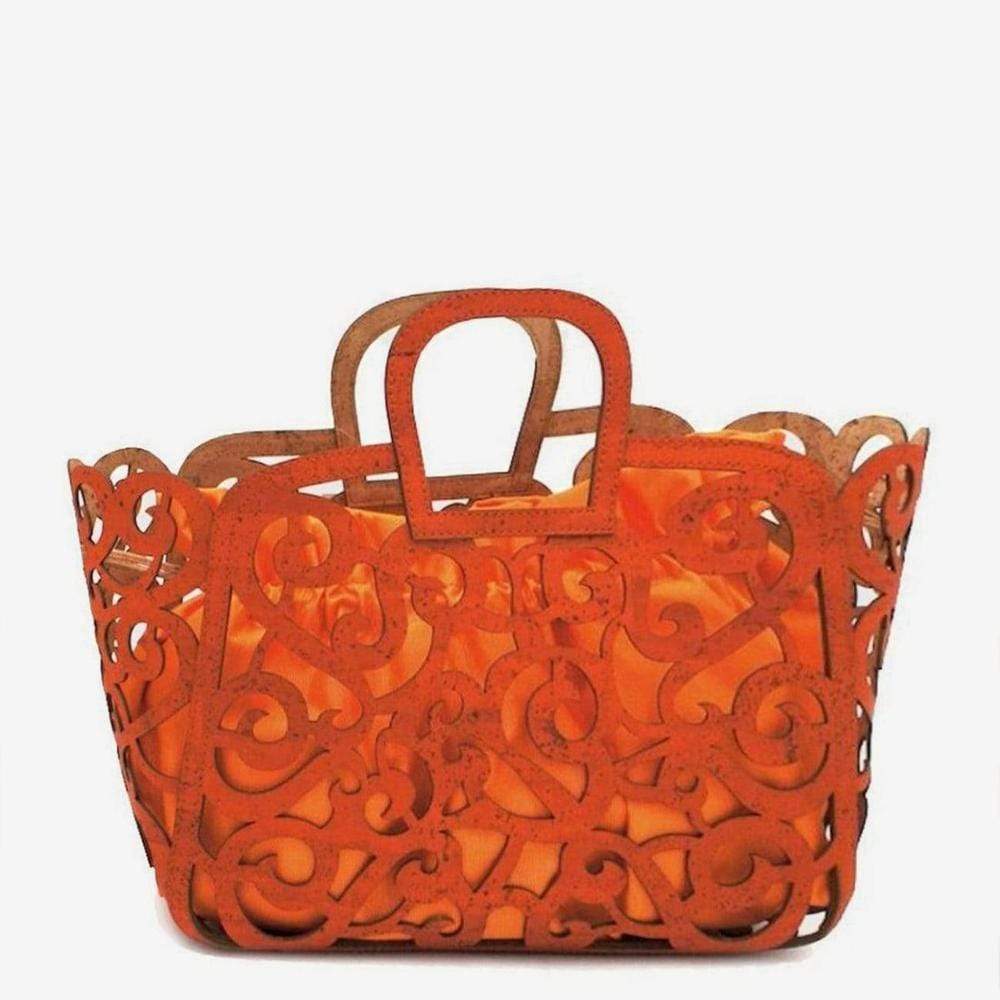 Cork Basket Bag - Orange