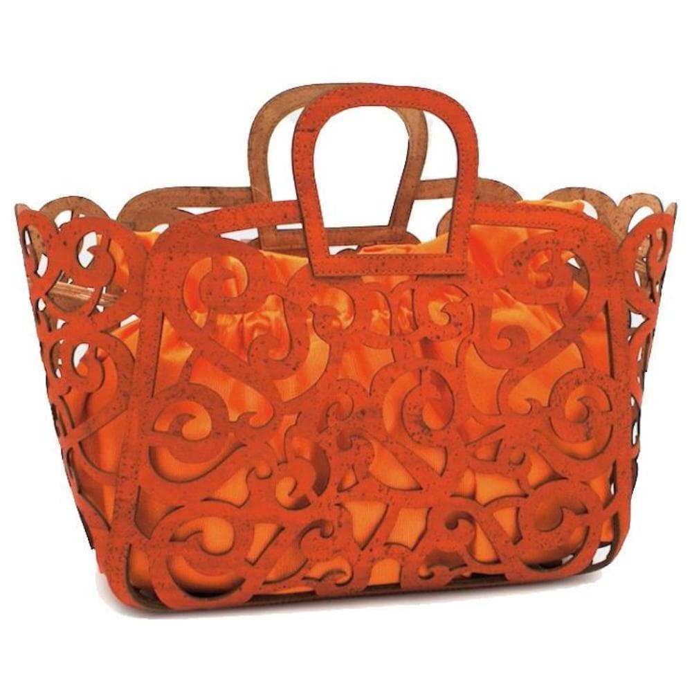 Cork Basket Bag - Orange