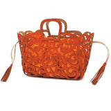 Cork Basket Bag - Orange