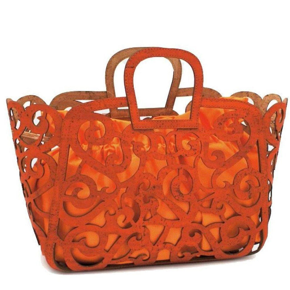Cork Basket Bag - Orange