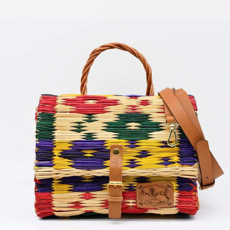 Sac cartable en jonc I Produit du Portugal Sac cartable en jonc 25cm - Multicolore