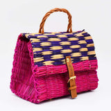 Reed Satchel Bag 8.7" - Pink & Violet