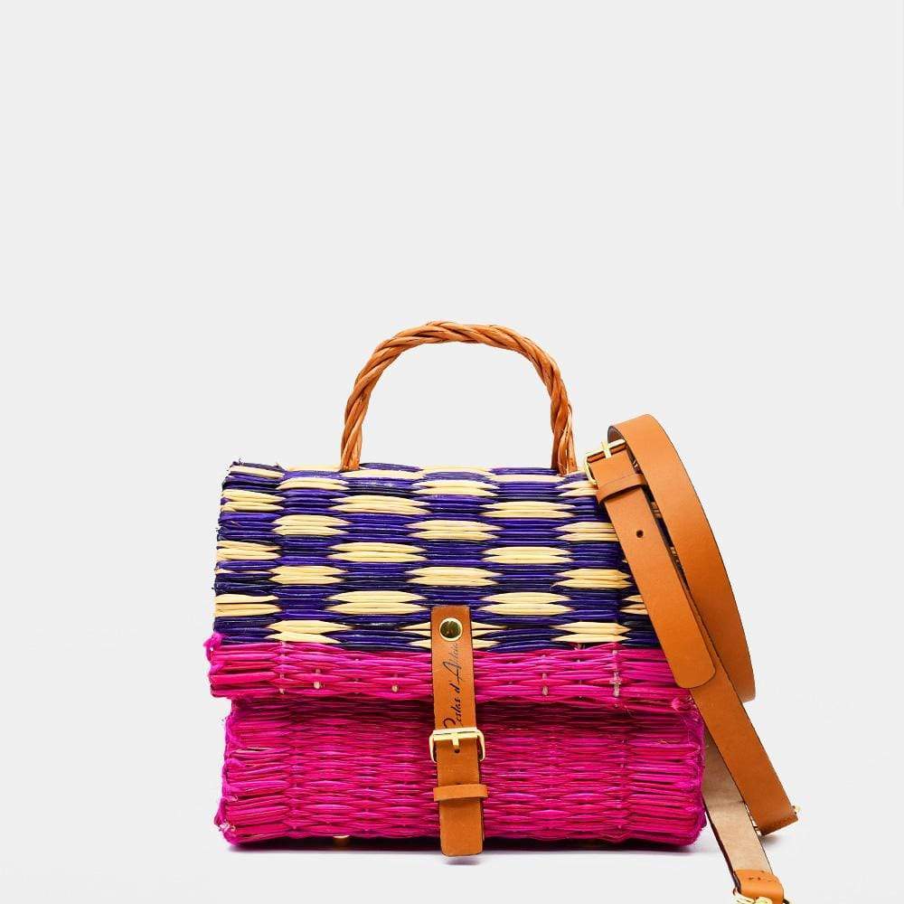 Reed Satchel Bag 8.7" - Pink & Violet