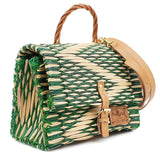 Reed Satchel Bag - 25cm - Geen & Natural