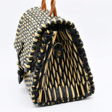 Sac cartable en jonc noir I Produit du Portugal Sac cartable en jonc 25cm - Noir