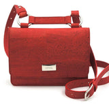 Red cork shoulder bag
