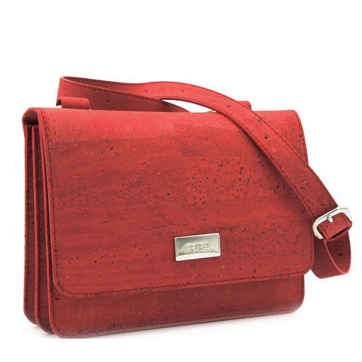 Red cork shoulder bag