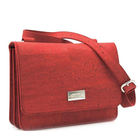 Red cork shoulder bag
