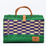 Reed Shopping Bag - 33cm - Green & Purple