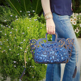 Cork basket bag - Blue