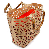 Cork basket bag I Golden and red