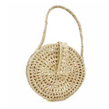 Round  bag in woven straw