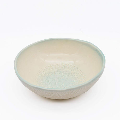 Saladier en céramique vert et blanc I Céramique portugaise Saladier "Estrela do mar" vert et blanc - 17 cm