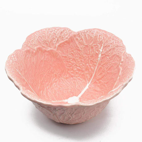Saladier en forme de chou rose I Vaisselle traditionnelle portugaise Saladier haut en céramique "Couve" - Rose