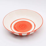 Saladier en porcelaine portugaise I Vaisselle du Portugal en ligne Saladier "Costa Nova Mar" 25cm - Rouge