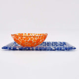 Saladier en verre orange I Artisanat portugais Saladier en verre orange - 28cm