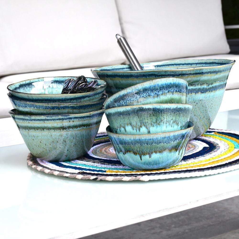 Madeira I Fine Stoneware Salad Bowl - Green