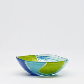 Saladier individuel en verre bleu - 20cm I Artisanat portugais Saladier en verre "Marinha Grande" 20cm -