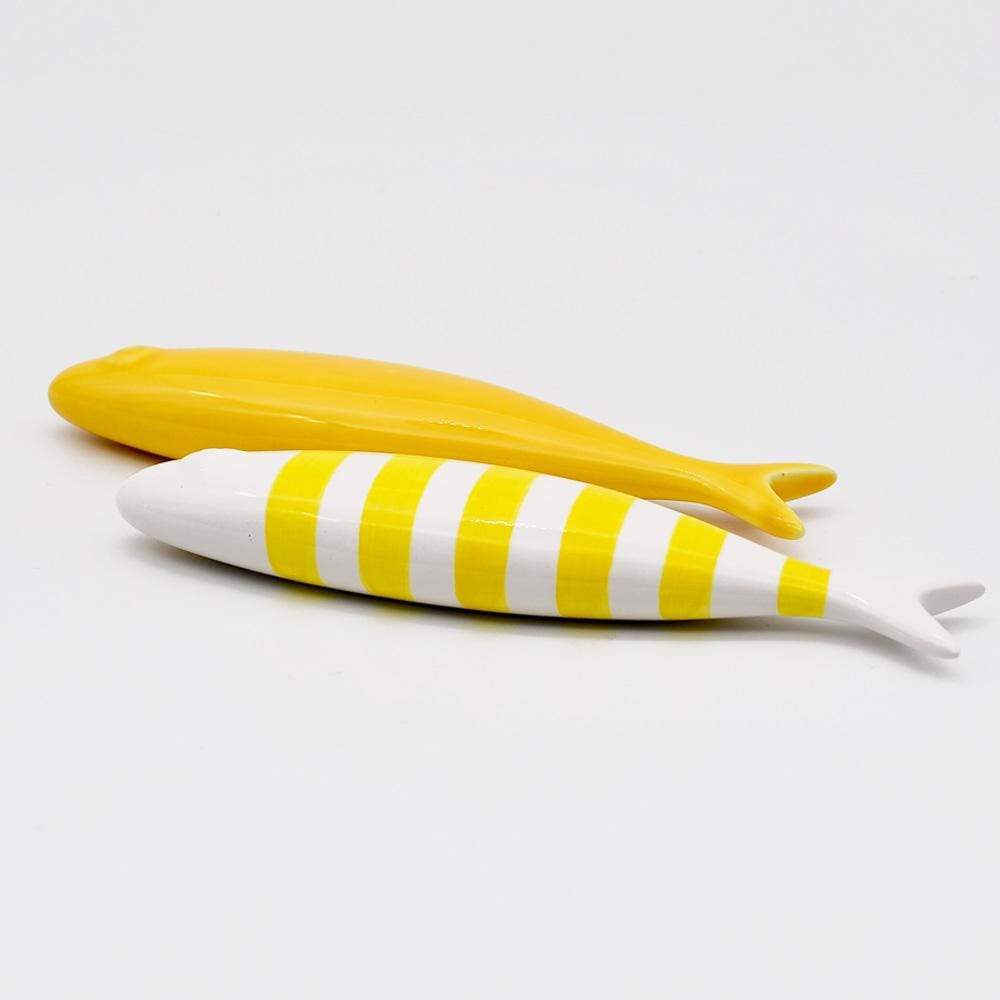 Set of 2 ceramic Sardines - Yellow