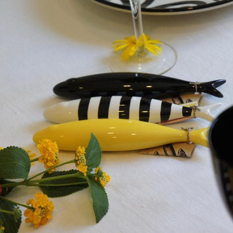 Set of 2 ceramic Sardines - Yellow
