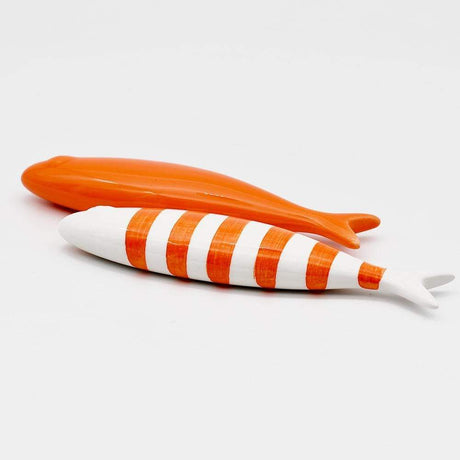 Sardine en céramique portugaise en vente en ligne Ensemble de 2 sardines en céramique - Orange