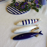 Set of 2 ceramic sardines - Cobalt Blue