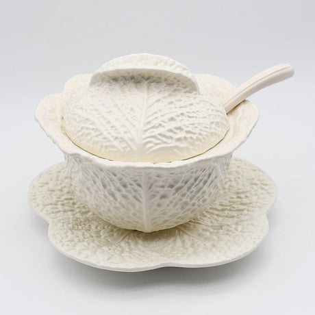 Soupière en forme de chou I Vaisselle traditionnelle portugaise Soupière en céramique "Couve" - 27cm