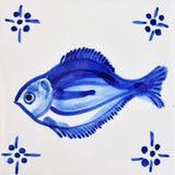 Sous plat Azulejo Peixe I Azulejo du Portugal Azulejo 14x14cm - Peixe